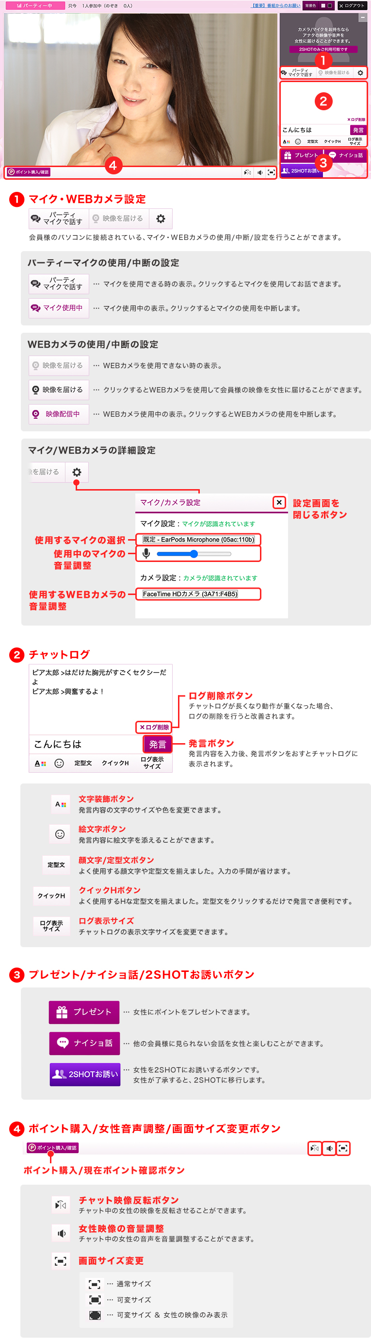 パーティーチャットの説明図